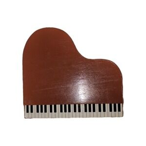 Baby Grand Piano for Dollhouse Brown Painted Wooden  - 3.5 "H x 5 "W x 4.5" D
